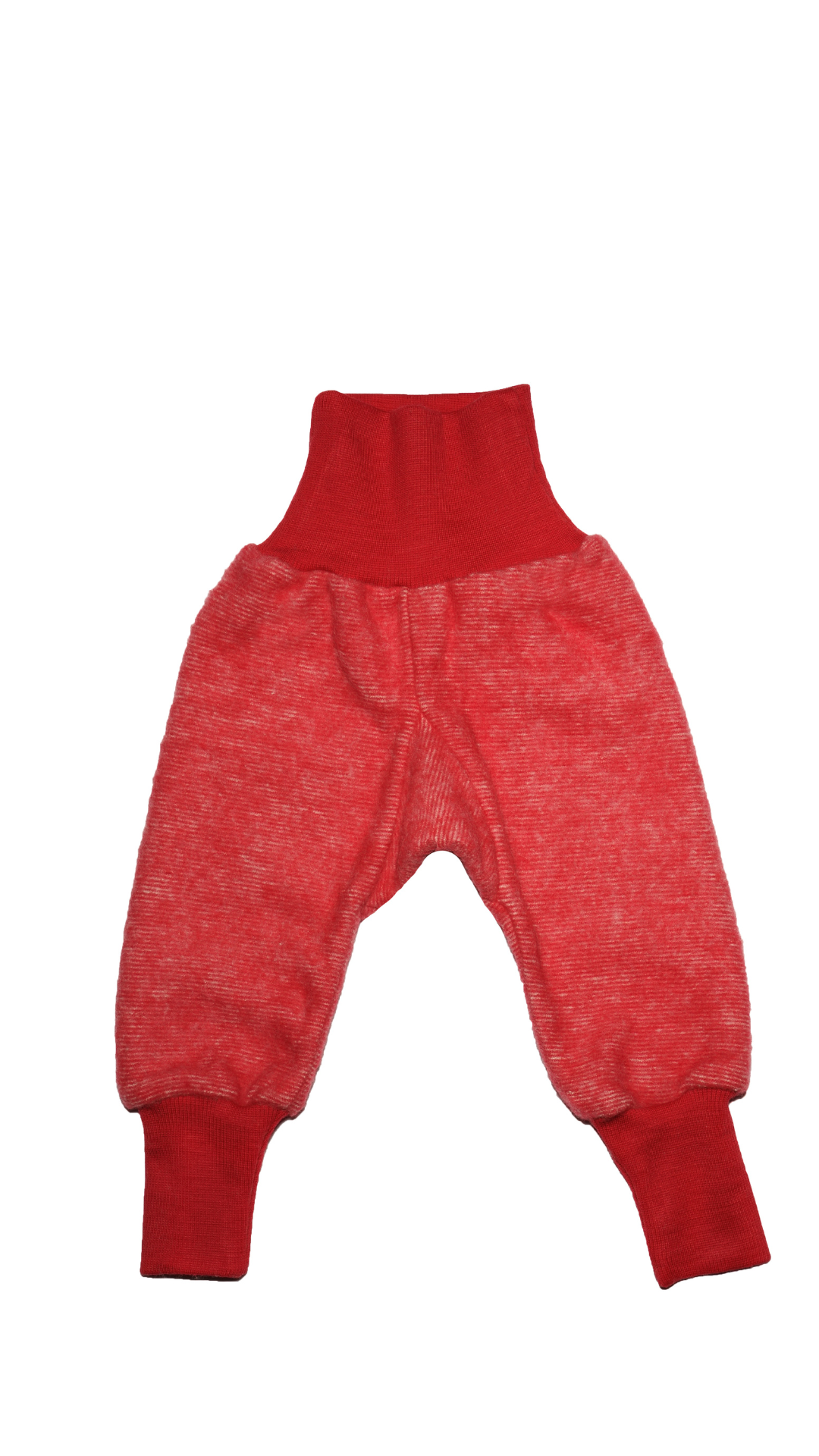 Cosilana Baby Hose aus Wollfleece 48925 l mitwachsende Wohlfühlhose l Wolle Baumwolle I 104 Rot-Melange