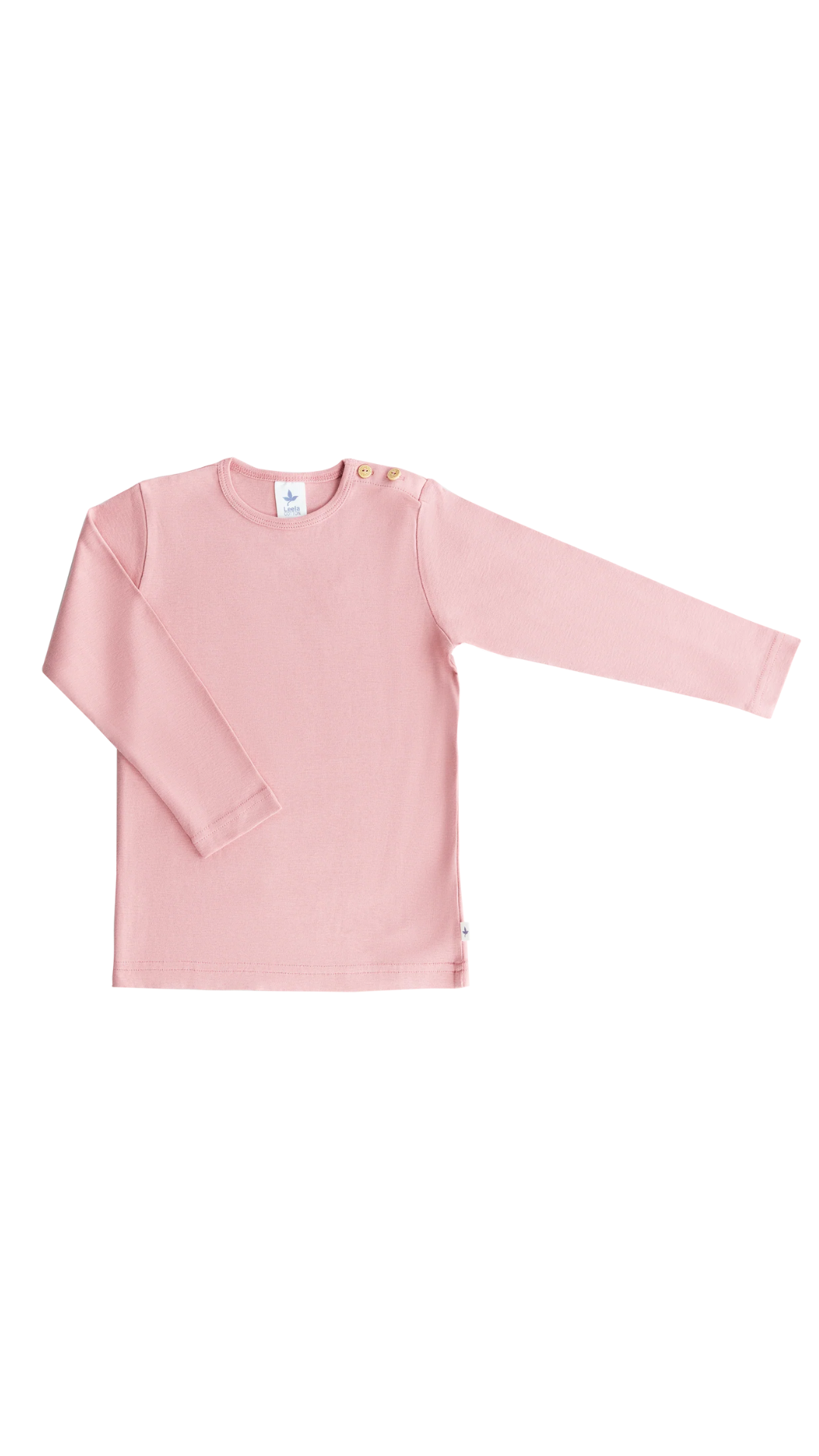 Langarmshirt für Kinder l Bio Baumwolle – Leela Cotton | Atmungsaktiv, nachhaltig & mit Holzknöpfen l Altrosa