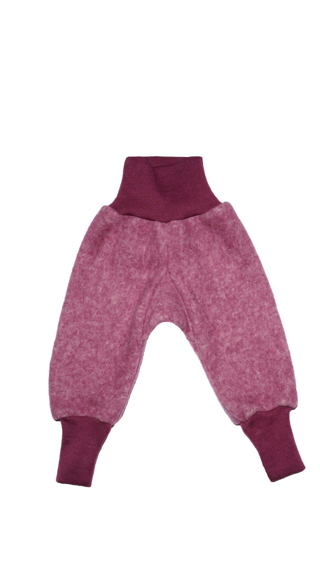 Cosilana Baby Hose aus Wollfleece 48925 l mitwachsende Wohlfühlhose l Wolle Baumwolle I 139 Weinrot- Melange