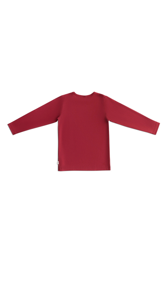 Langarmshirt für Kinder l Bio Baumwolle – Leela Cotton | Atmungsaktiv, nachhaltig & mit Holzknöpfen l Rosarot