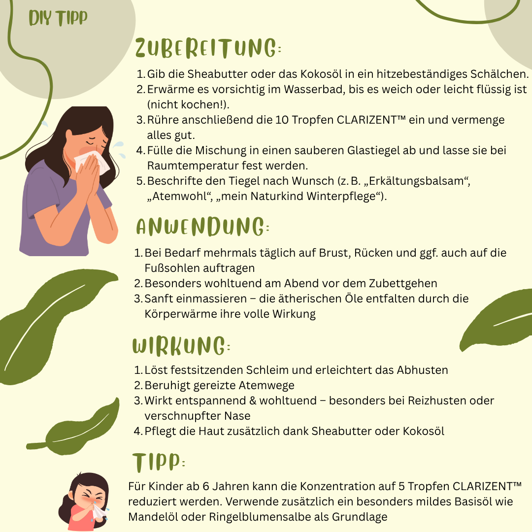 Ätherische Ölmischung schleimlösend bei Husten und Erkältung mit Eukalyptus, Thymian, Pfefferminze | 10 ml naturrein vegan