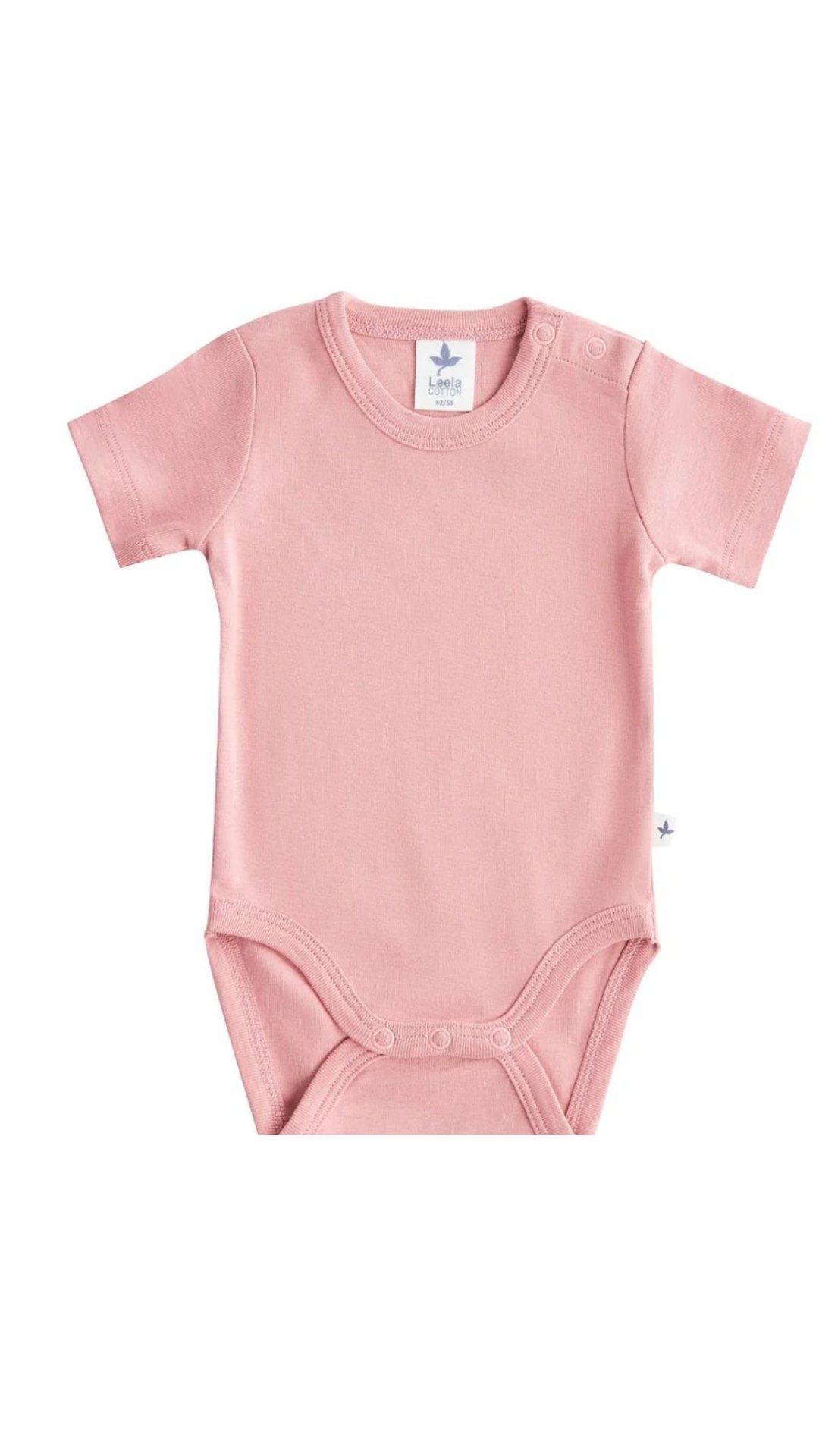 Baby Kurzarmbody aus Bio-Baumwolle l Leela Cotton – natürlich für zarte Babyhaut l Altrosa