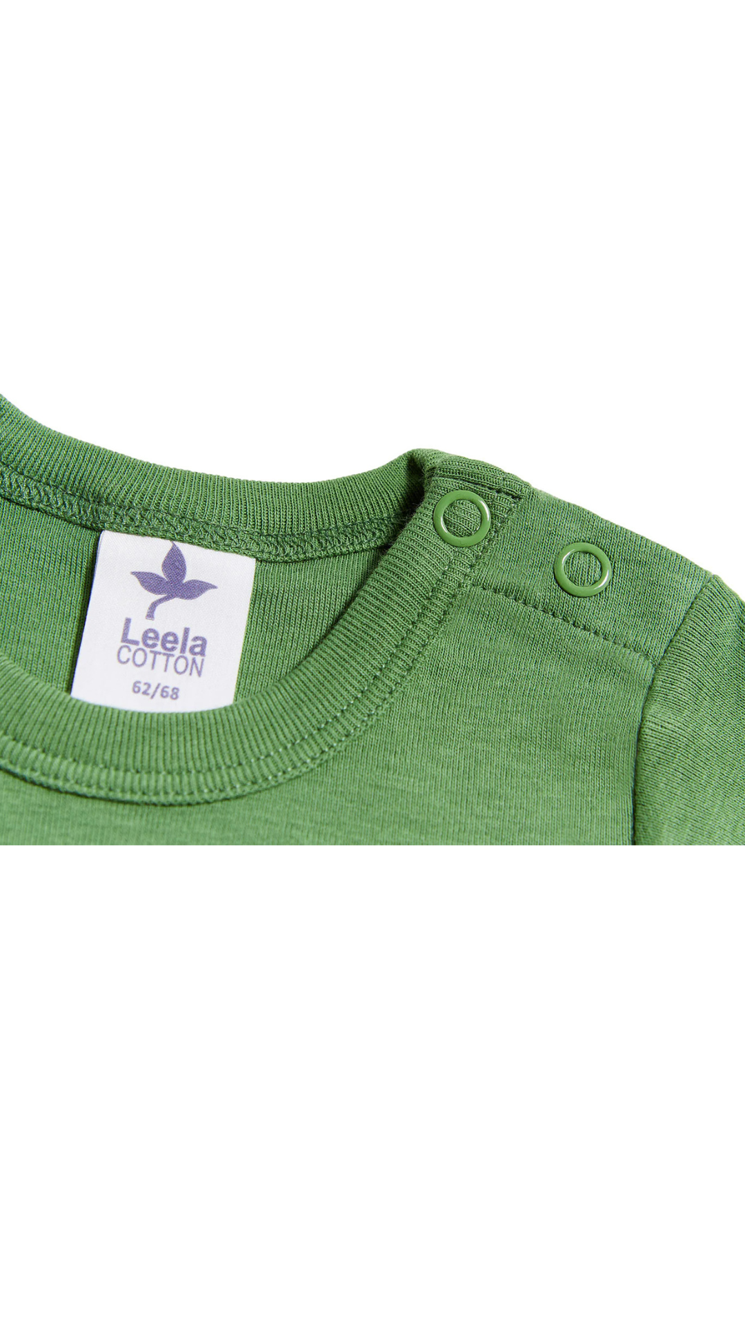 Baby Langarmbody Bio-Baumwolle Waldgrün – Leela Cotton | Fair und nachhaltig