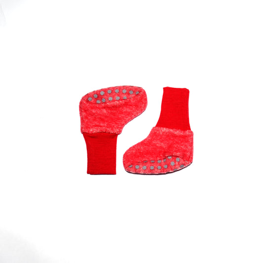 Cosilana Baby-Schühchen 48910 aus Wollfleece l Wolle Baumwolle I 104 Rot- Melange