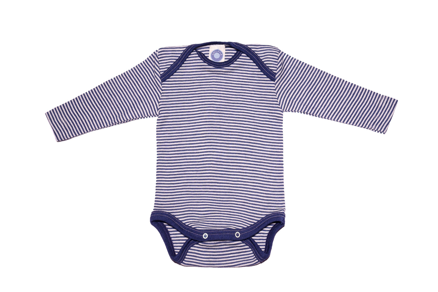 Cosilana Baby Body 71053 l Wolle Seide l 128 Marine- Natur- Ringel