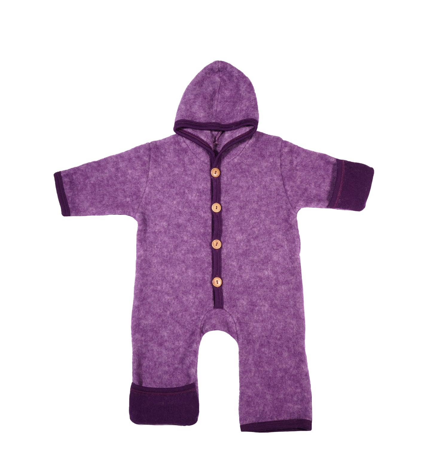 Cosilana Wollfleece-Overall 48918 l Wolle Baumwolle I 113 Pflaume- Melange