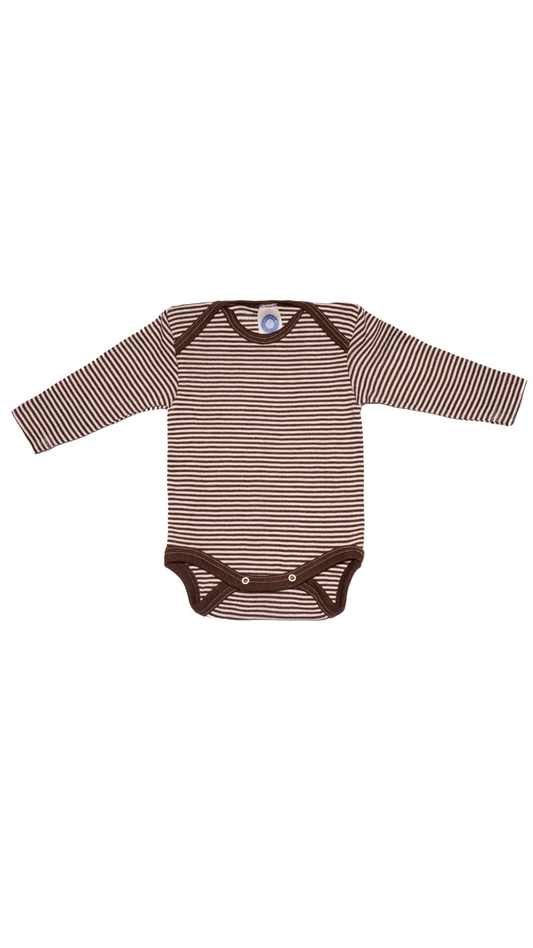 Cosilana Baby Body 71053  l Wolle Seide l 125 Braun-Natur- Ringel