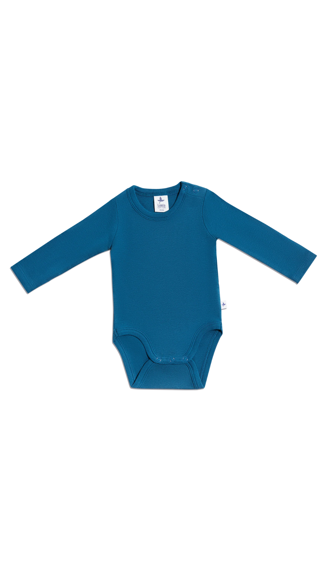 Baby Langarmbody Bio-Baumwolle Donaublau – Leela Cotton | Fair und nachhaltig