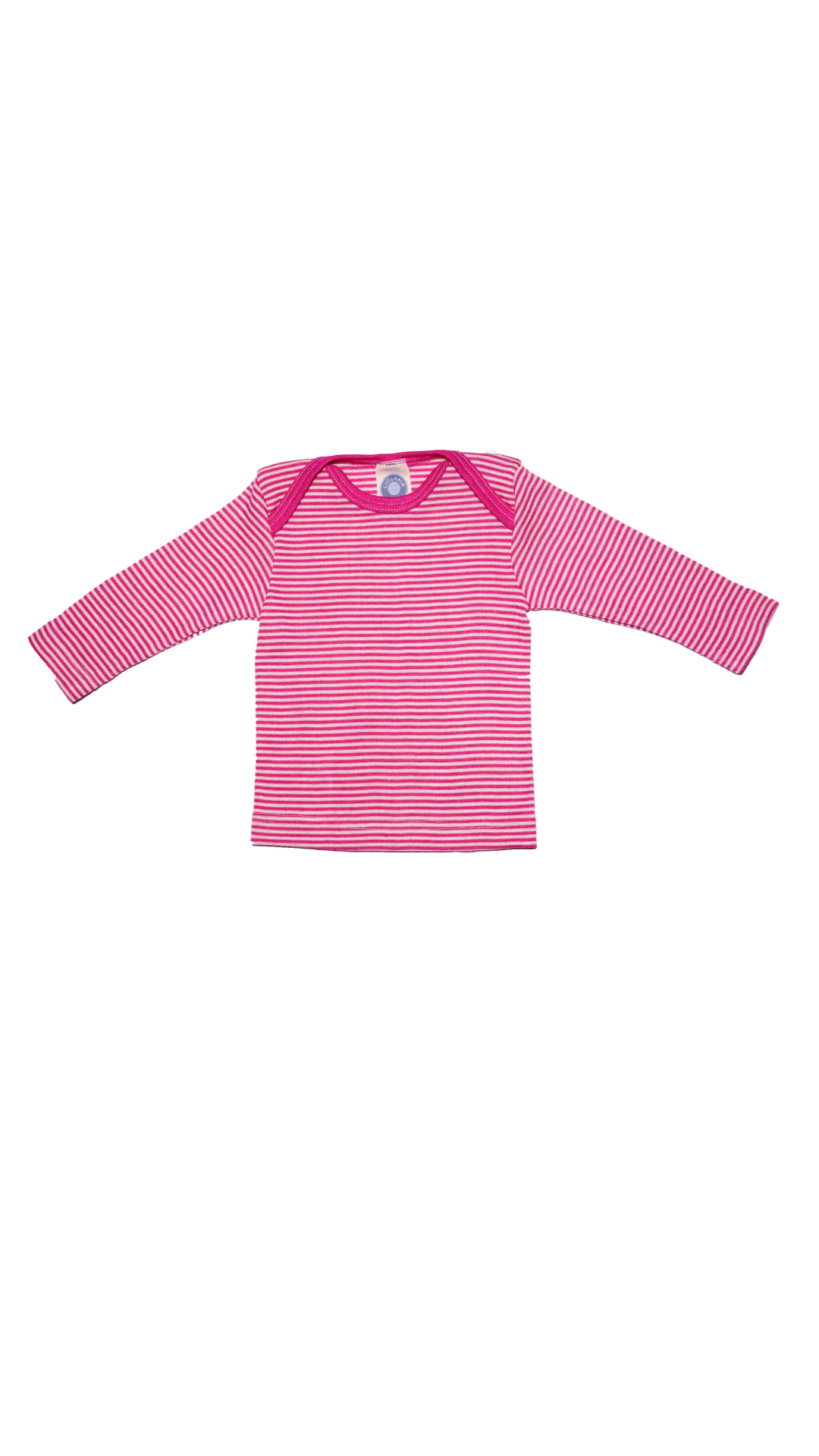 Cosilana Baby Schlupfhemd 71033 l Wolle Seide l 130 Pink- Natur- Ringel