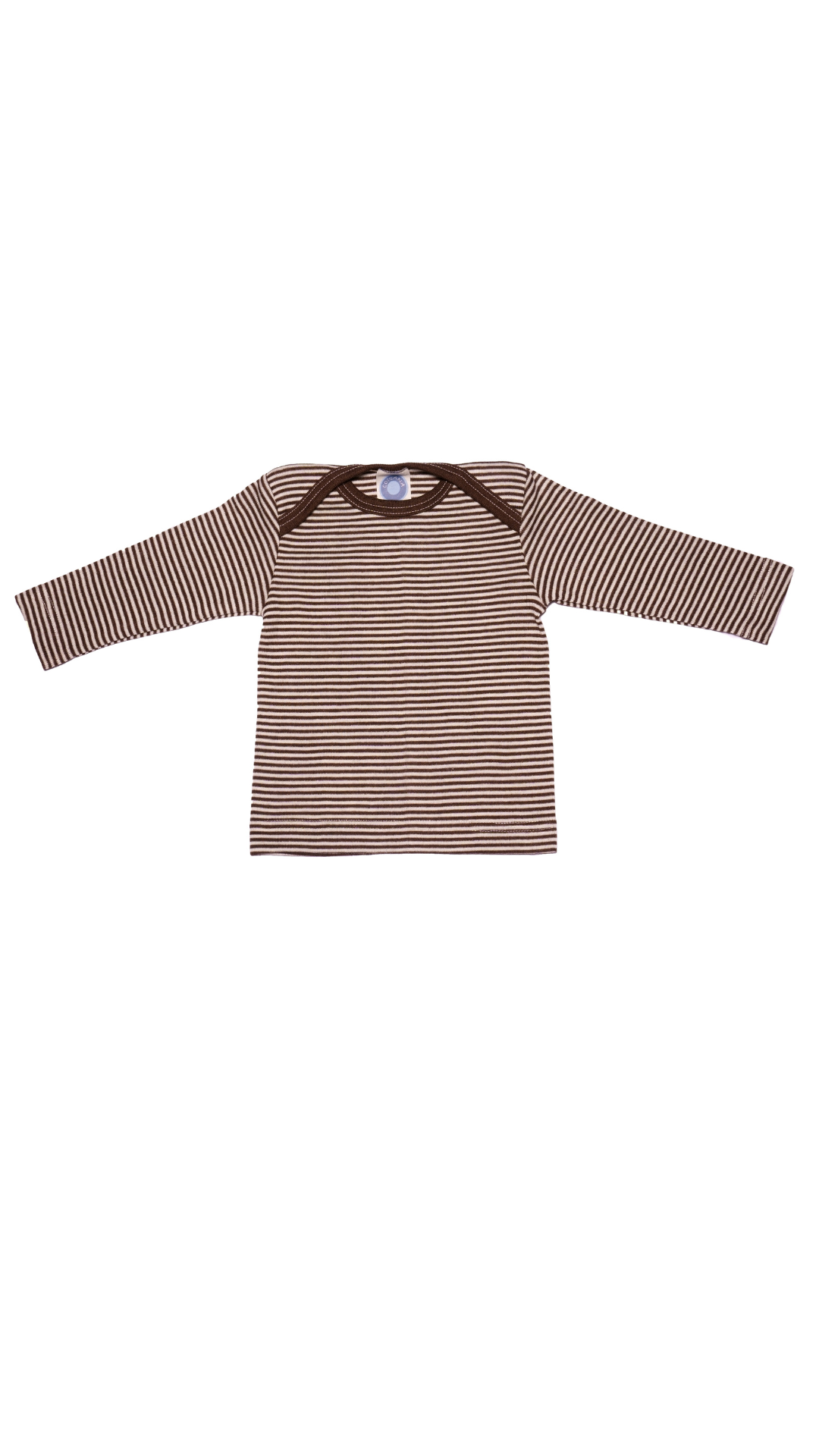 Cosilana Baby Schlupfhemd 71033 l Wolle Seide l 125 Braun- Natur- Ringel