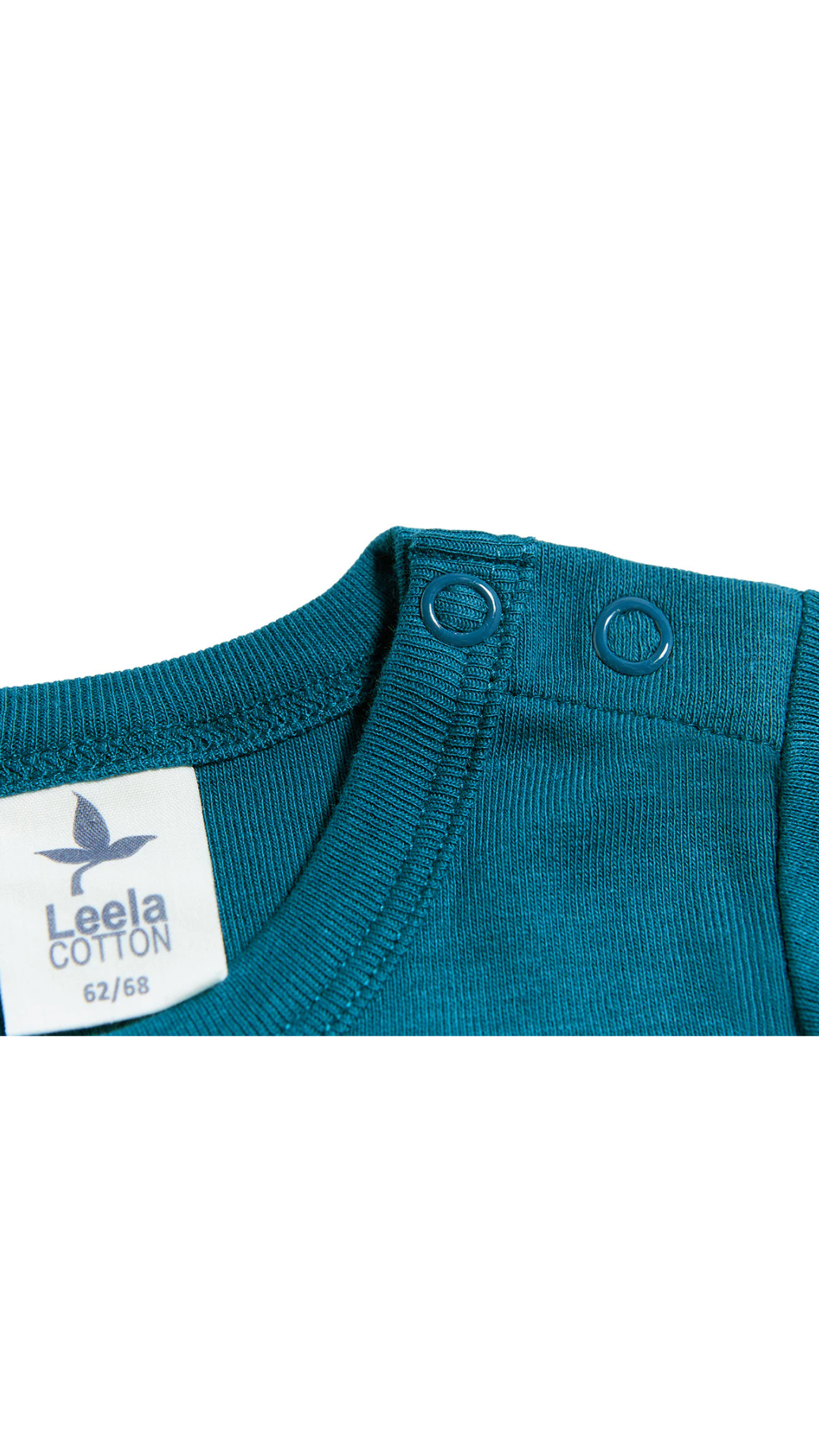 Baby Langarmbody Bio-Baumwolle Donaublau – Leela Cotton | Fair und nachhaltig