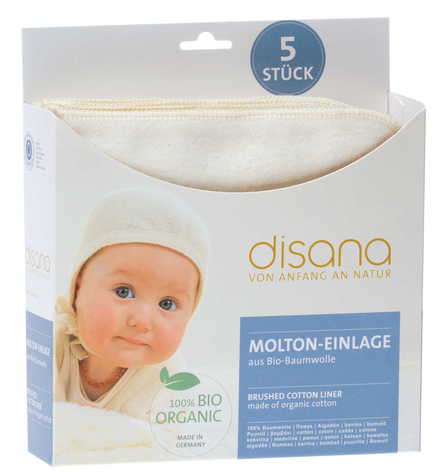 Saugstarke Molton-Einlage aus Bio-Baumwolle – perfekte Ergänzung für Stoffwindeln und Strickwindeln