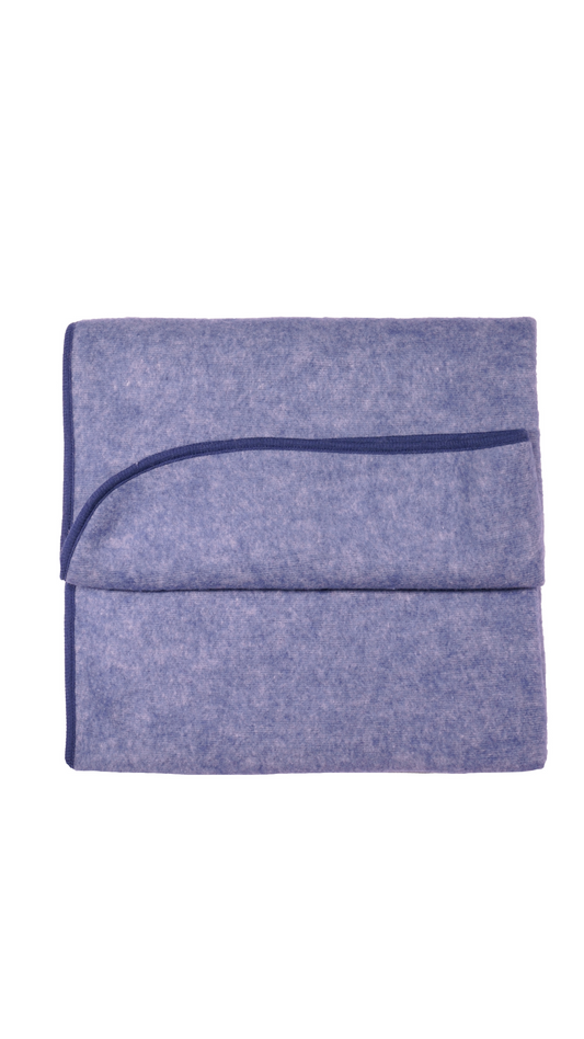 Cosilana Baby-Decke 48933 l  ca. 75x100 cm l Wollfleece Baumwolle I 108 Marine- Melange