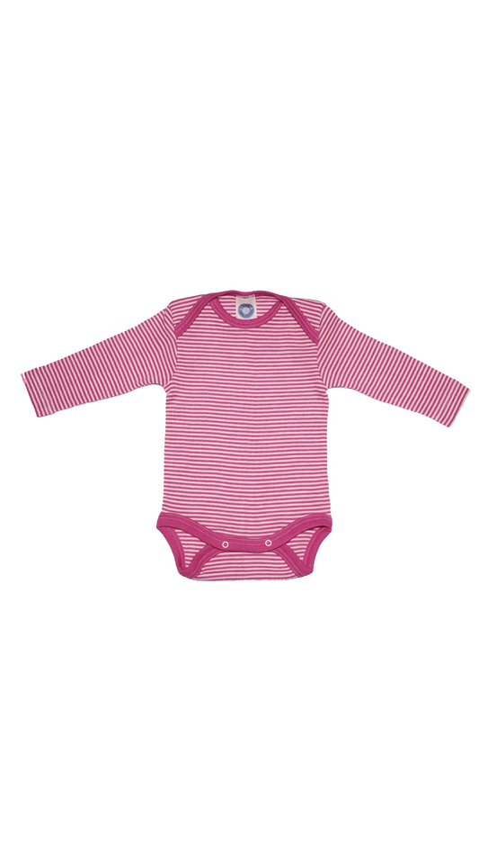 Cosilana Baby Body 71053  l Wolle Seide l 130 Pink- Natur- Ringel