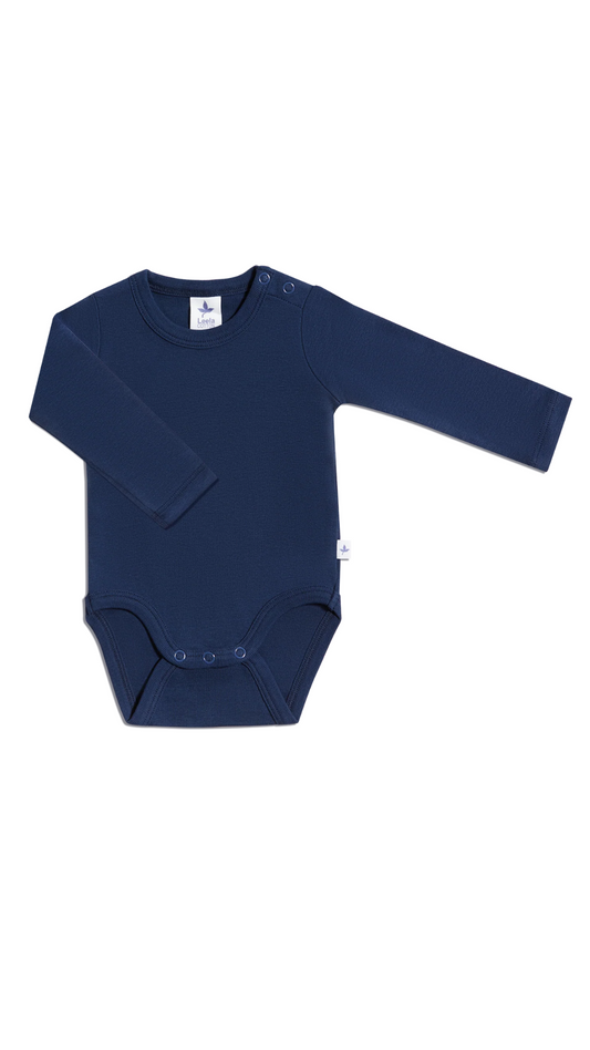 Baby Langarmbody Bio-Baumwolle  Indigo – Leela Cotton | Fair und nachhaltig