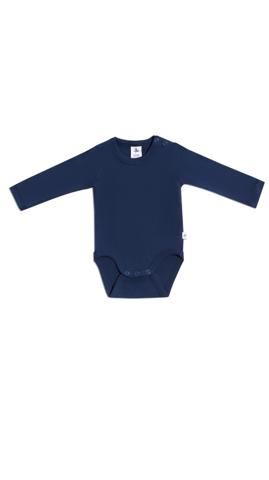 Baby Langarmbody Bio-Baumwolle  Indigo – Leela Cotton | Fair und nachhaltig