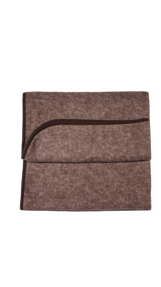 Cosilana Baby-Decke 48933 l  ca. 75x100 cm l Wollfleece Baumwolle I 115 Braun- Melange