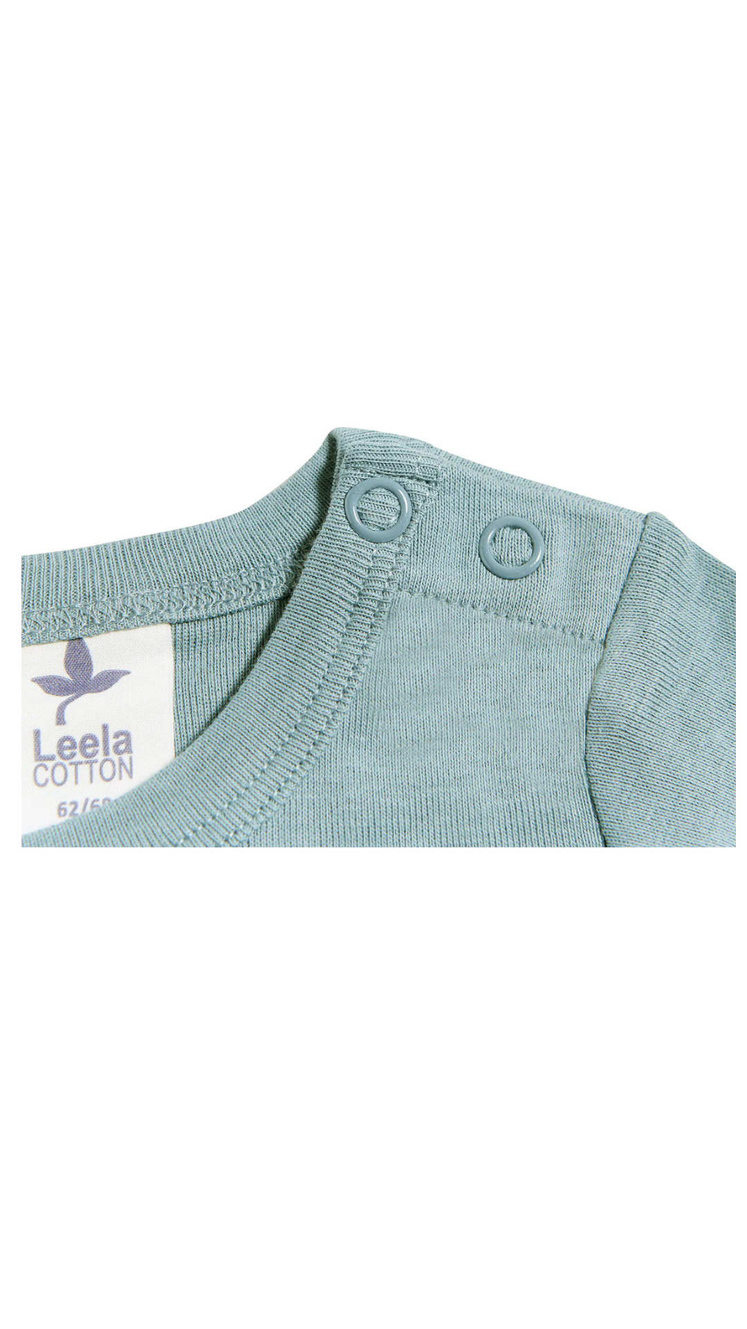 Baby Langarmbody Bio-Baumwolle Taubenblau – Leela Cotton | Fair und nachhaltig