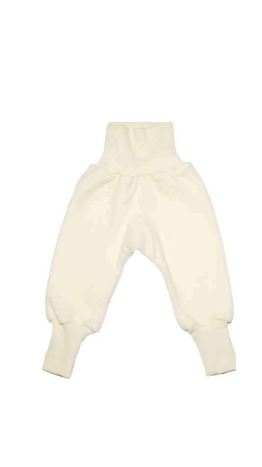 Cosilana Baby Hose aus Wollfleece 48925 l  mitwachsende Wohlfühlhose l Wolle Baumwolle I 01 Natur