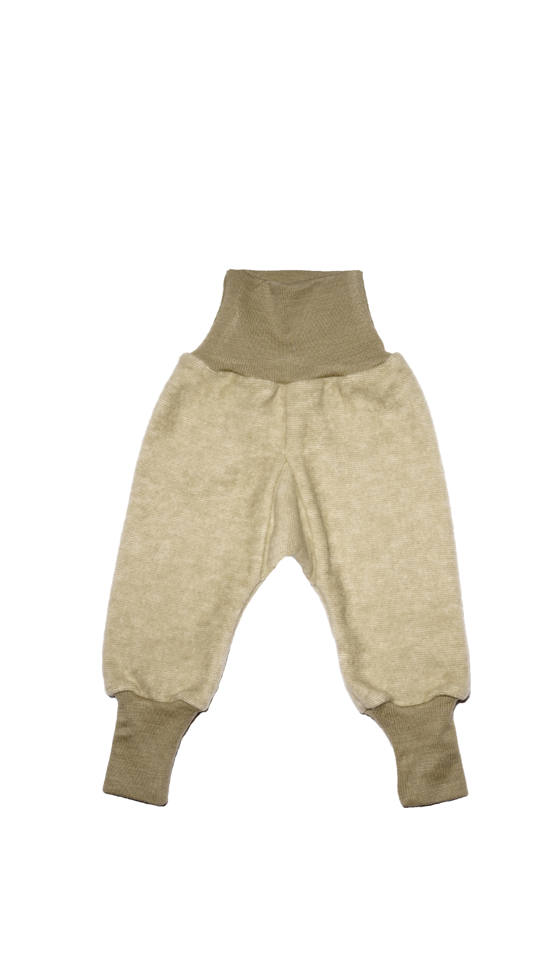 Cosilana Baby Hose aus Wollfleece 48925 l  mitwachsende Wohlfühlhose l Wolle Baumwolle I 100 Lattemacciato- Melange