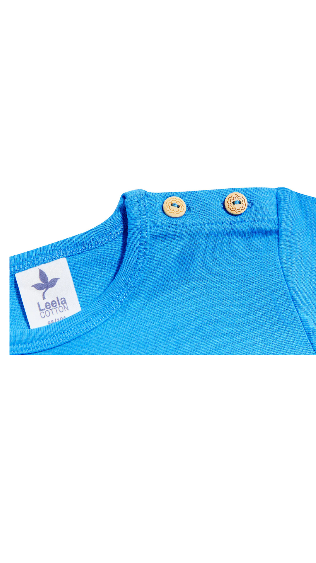 Langarmshirt für Kinder l Bio Baumwolle – Leela Cotton | Atmungsaktiv, nachhaltig & mit Holzknöpfen l Nordischblau