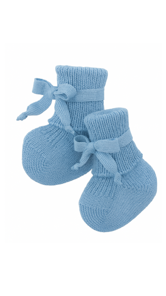 Bio Babysocken Schurwolle – Hirsch Natur | Für Frühchen & Neugeborene, ohne Schadstoffe l Hellblau