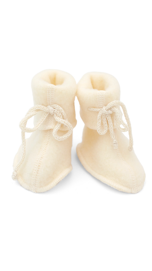 Engel Baby-Schühchen aus Bio-Merinoschurwolle mit Bändel – warm, rutschfest IVN BEST  l Natur