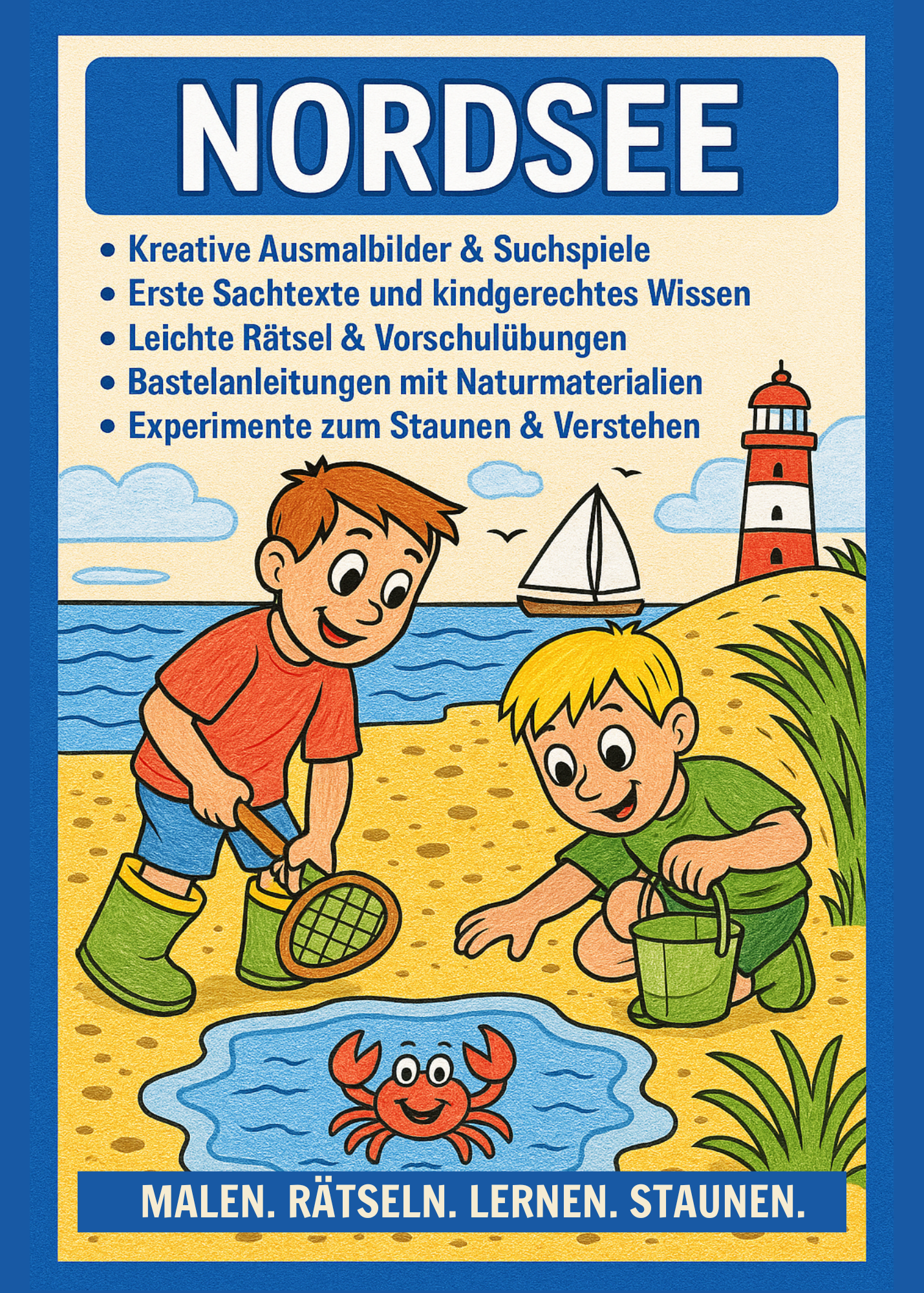 Entdecke die Nordsee – Mit Malspaß, Rätseln & Wissen: Ein kreatives Beschäftigungsbuch