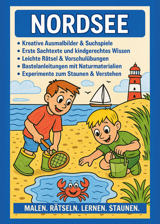 Entdecke die Nordsee – Mit Malspaß, Rätseln & Wissen: Ein kreatives Beschäftigungsbuch