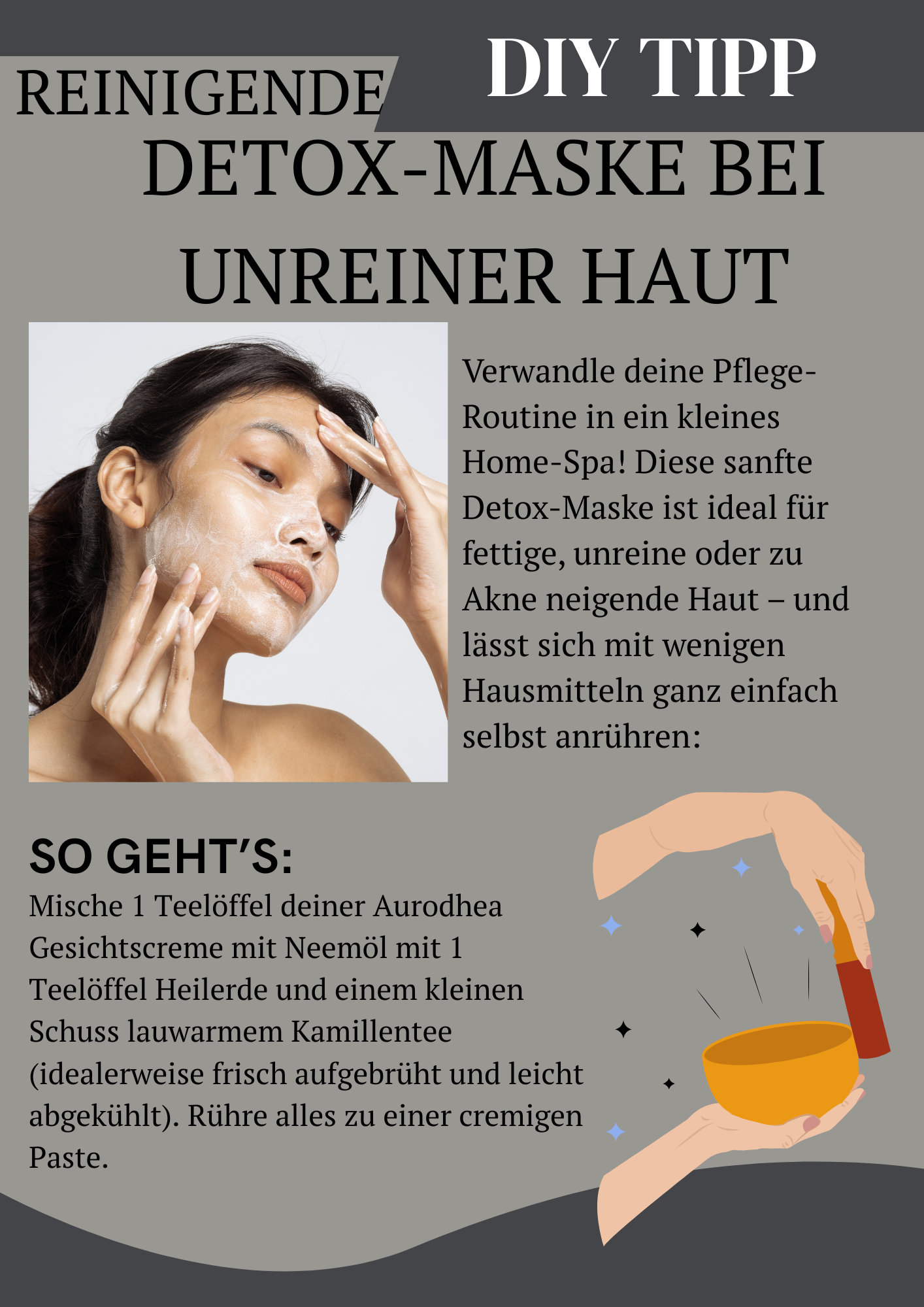 Gesichtscreme mit Neemöl und Aloe Vera für fettige Haut