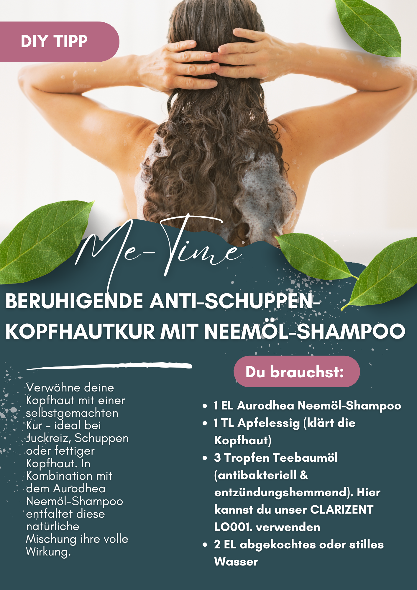 Neemöl Shampoo gegen fettige Kopfhaut & Schuppen – mit Brennnessel für starkes, gesundes Haar