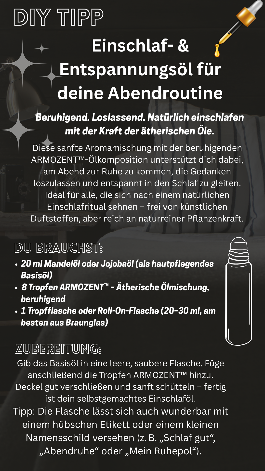 Ätherische Ölmischung zur Beruhigung Entspannung mit Lavendel, Orange, Kamille | 10 ml naturrein vegan