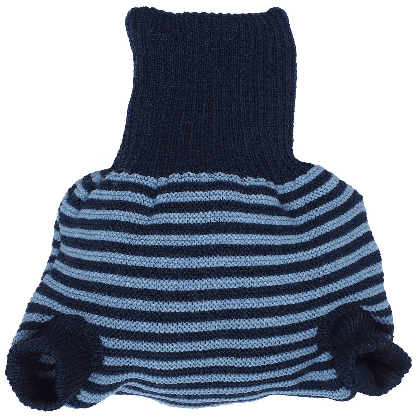 Reiff Strick Wollwindelhose aus 100 % Merino-Schurwolle (kbT) – ideal für empfindliche Babyhaut l Marine-Hellblau