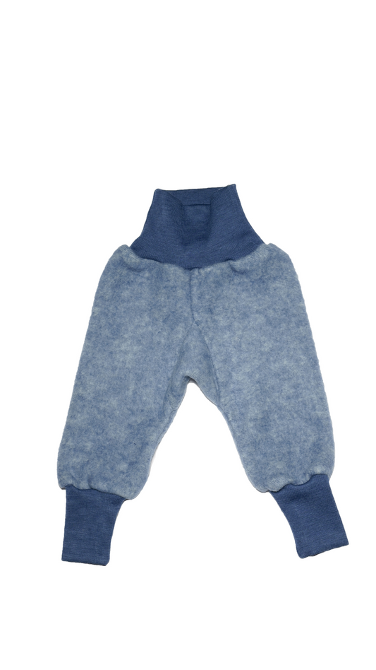 Cosilana Baby Hose aus Wollfleece 48925 l  mitwachsende Wohlfühlhose l Wolle Baumwolle I 108 Marine-Melange Farbe