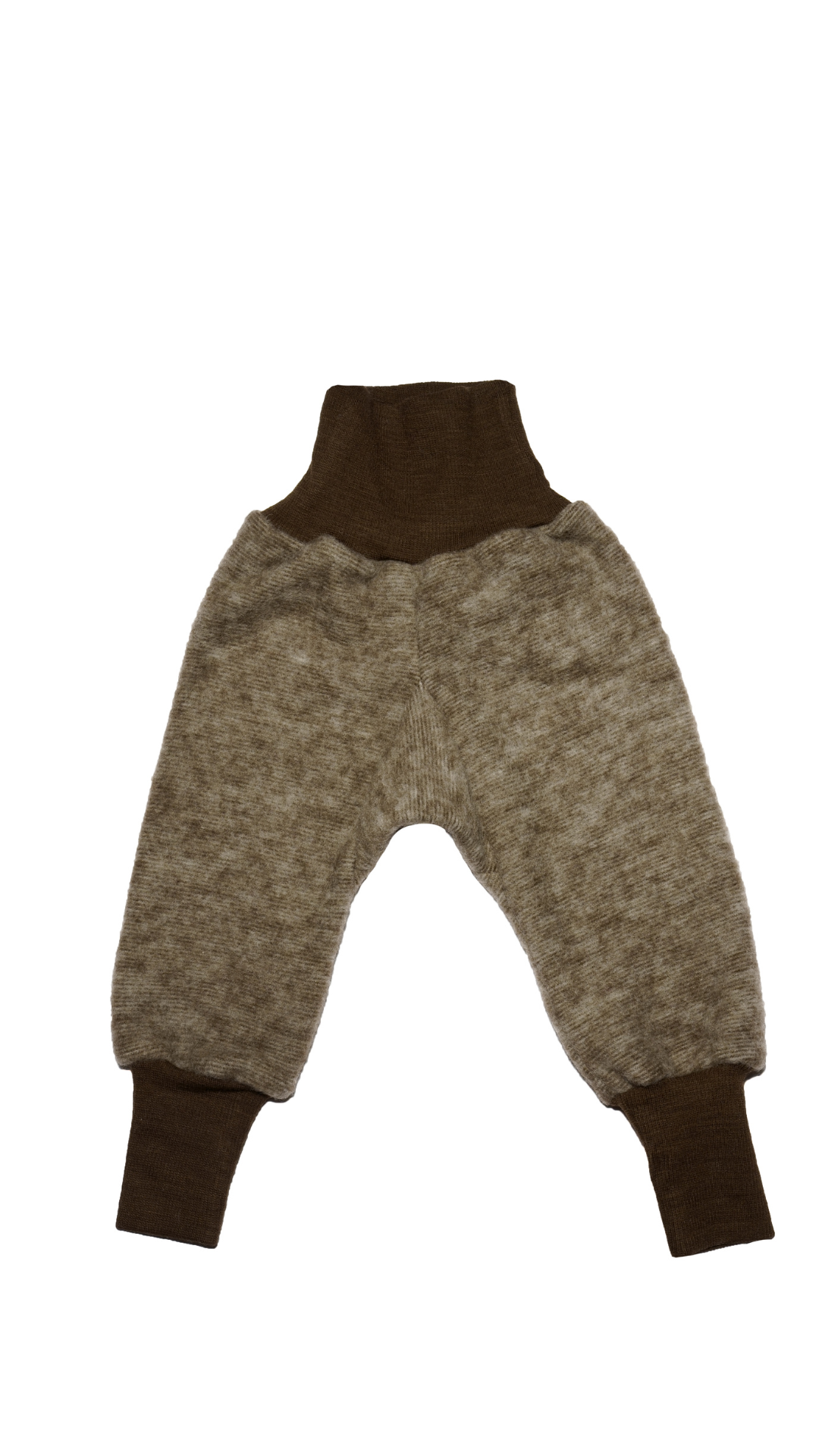 Cosilana Baby Hose aus Wollfleece 48925 l  mitwachsende Wohlfühlhose l Wolle Baumwolle I 115 Braun-Melange