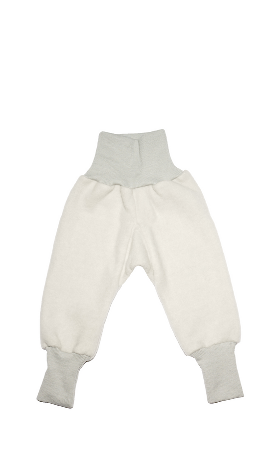 Cosilana Baby Hose aus Wollfleece 48925 l  mitwachsende Wohlfühlhose l Wolle Baumwolle I 140 Grau-Melange