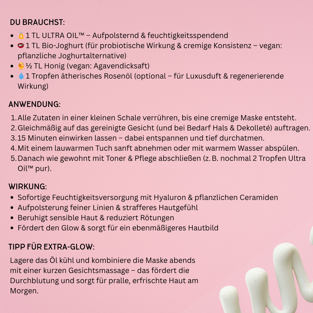 Aufhellende antioxidative Pflanzenölmischung mit Hyaluronsäure, Traubenkernöl Leinöl | 50 ml vegane Naturkosmetik für strahlende Haut