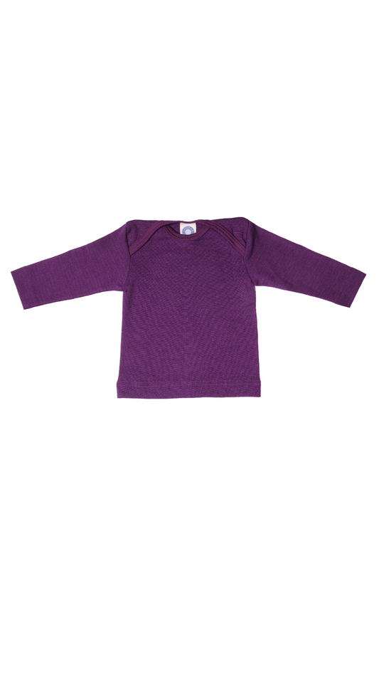 Cosilana Baby Schlupfhemd 71033 l Wolle Seide l 23 Pflaume