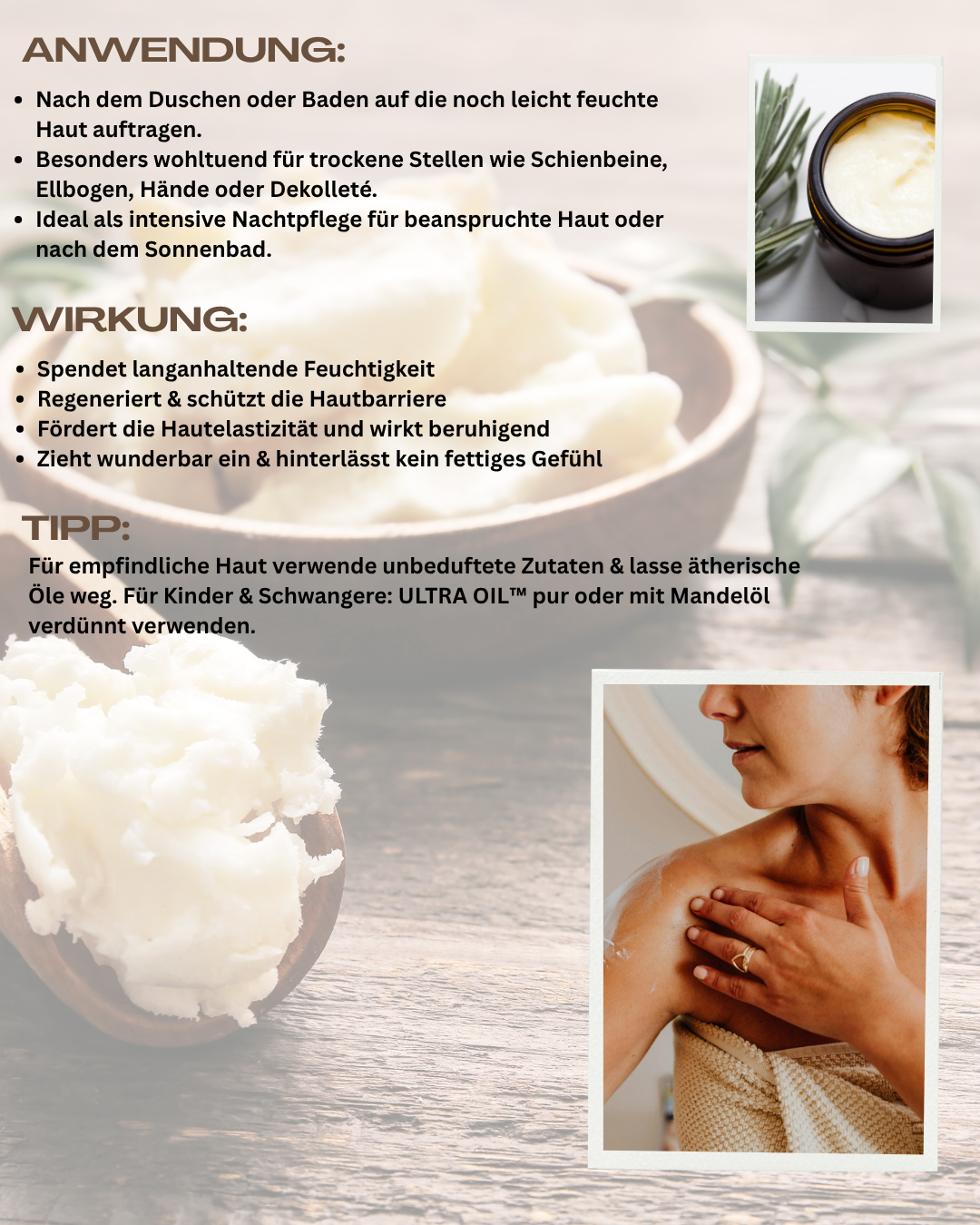 Nährende Pflanzenöl- und Pflanzenbutter-Mischung für trockene und reife Haut | 50 ml vegan, naturrein, intensiv pflegend