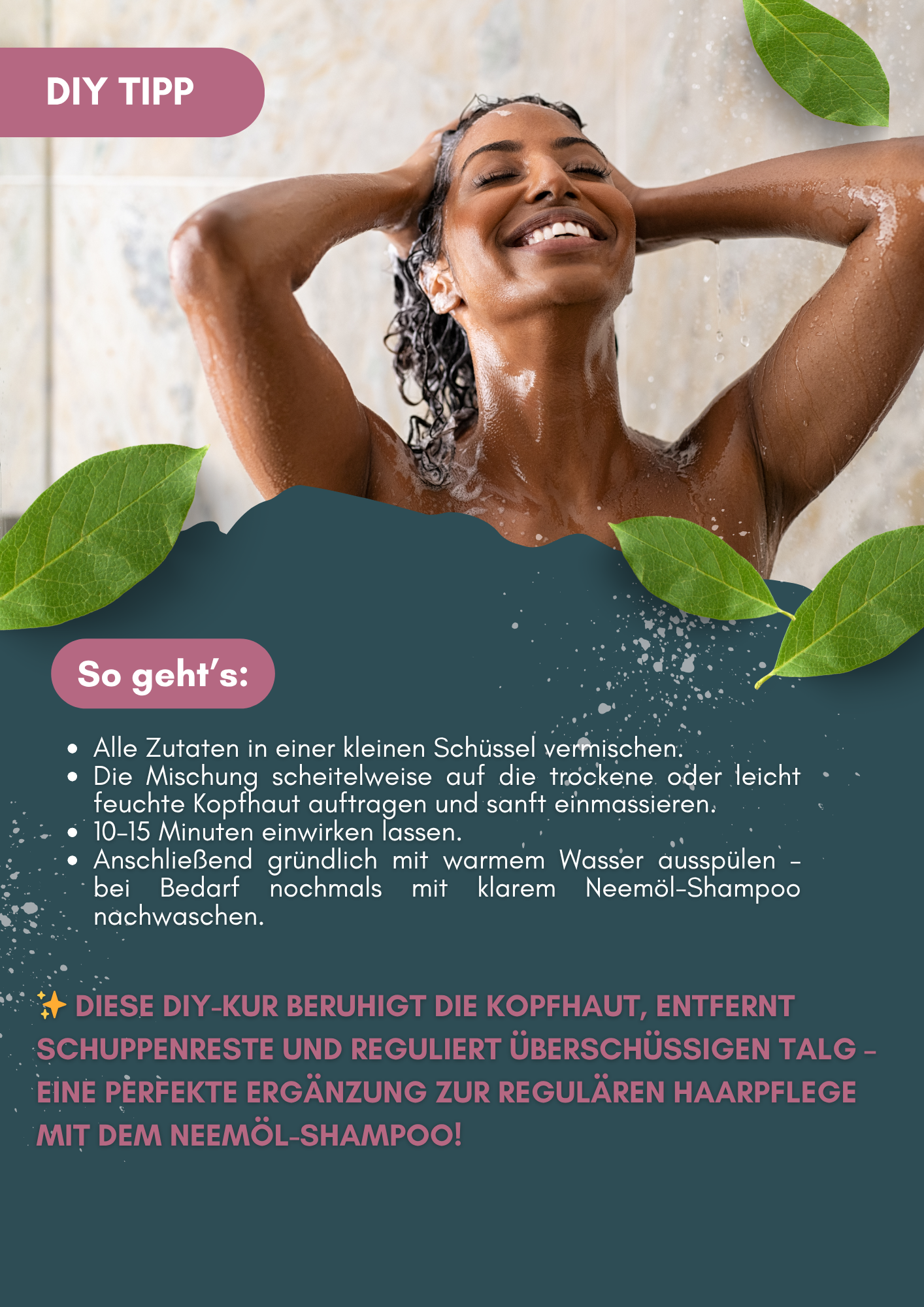 Neemöl Shampoo gegen fettige Kopfhaut & Schuppen – mit Brennnessel für starkes, gesundes Haar