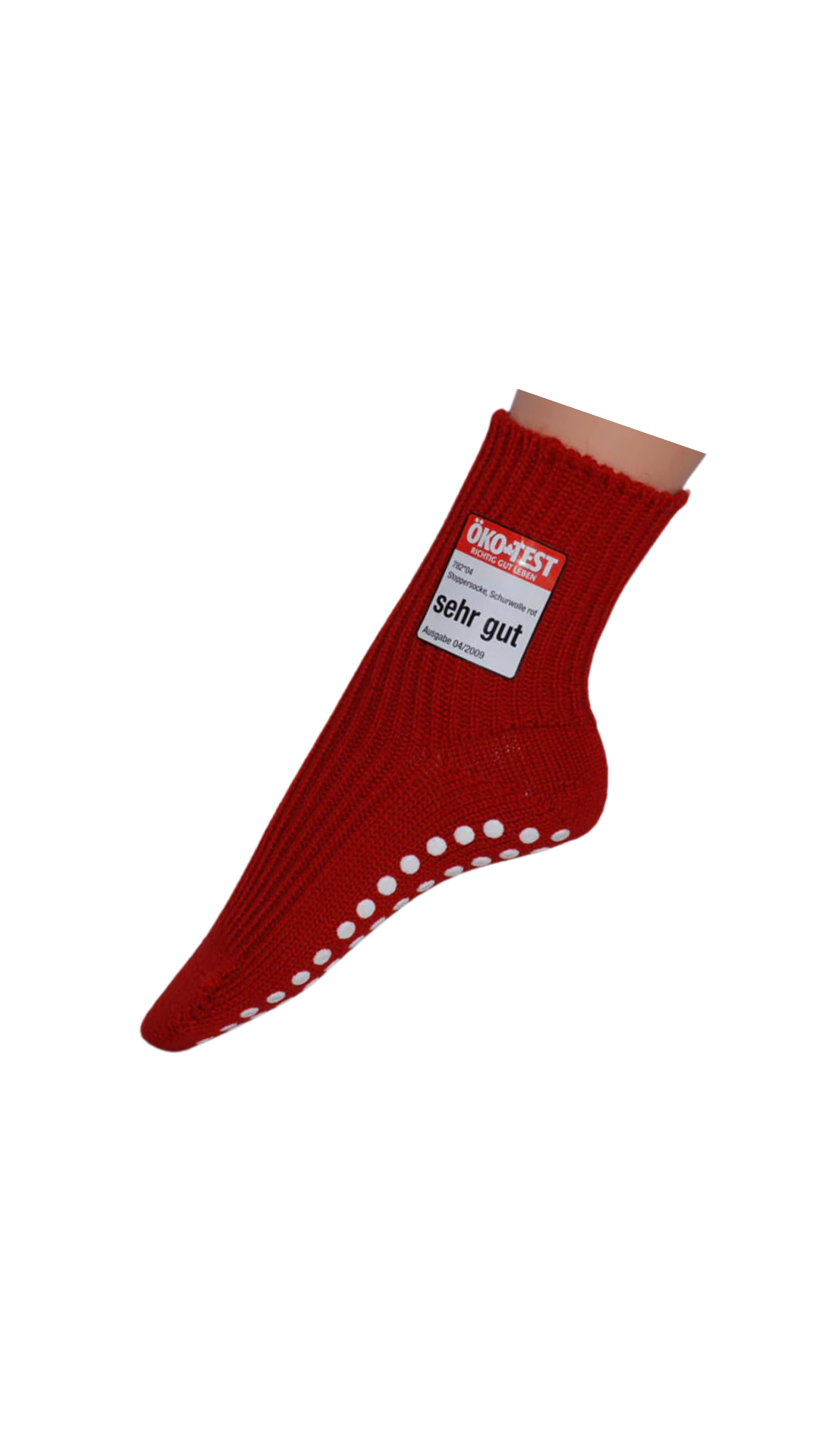 Kinder Stoppersocken Bio-Wolle – Hirsch Natur | Rutschfest & schadstofffrei l Rot