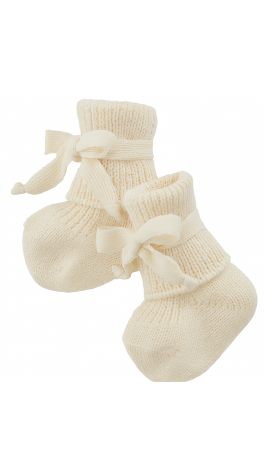 Bio Babysocken Schurwolle – Hirsch Natur | Für Frühchen & Neugeborene, ohne Schadstoffe l Natur