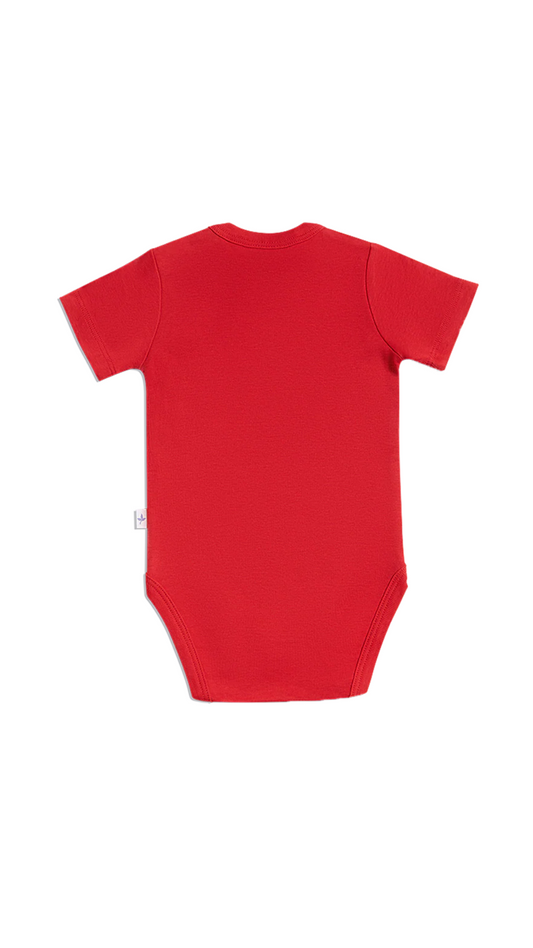 Baby Kurzarmbody aus Bio-Baumwolle l  Leela Cotton –  natürlich für zarte Babyhaut l Ziegelrot