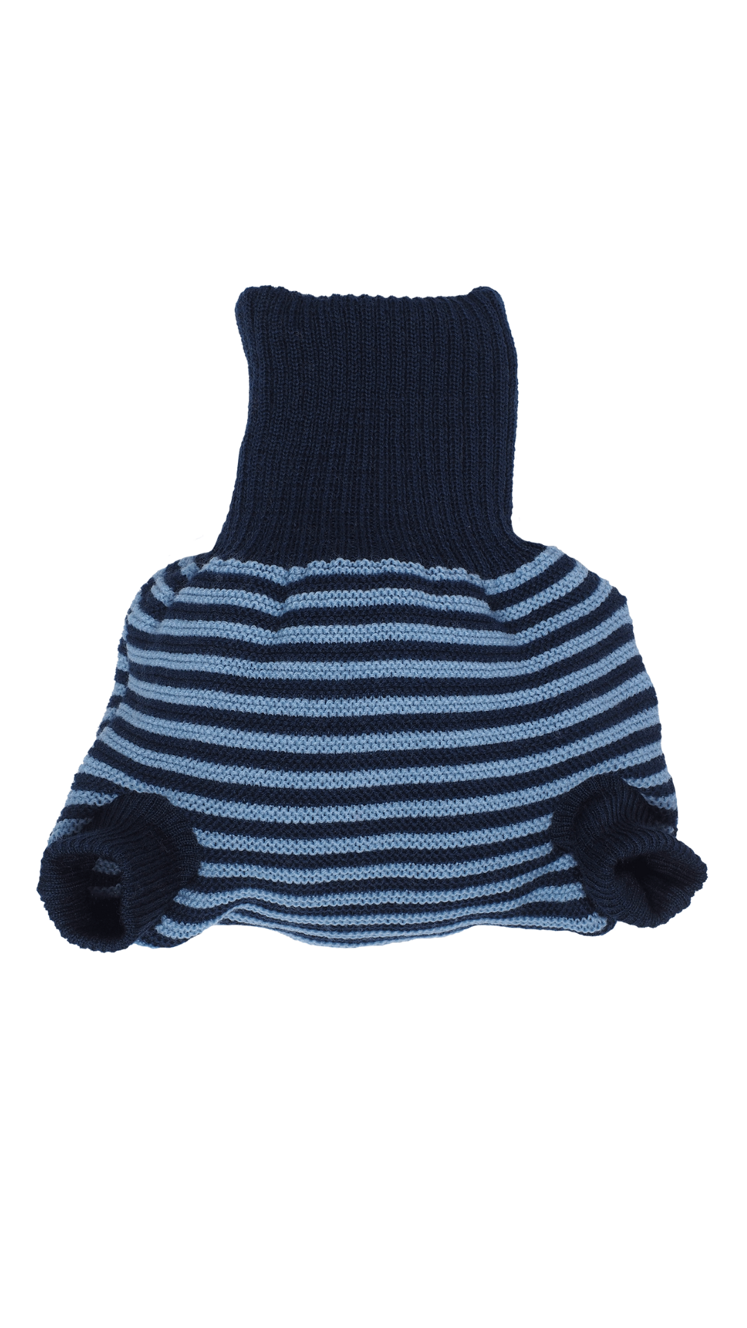 Reiff Strick Wollwindelhose aus 100 % Merino-Schurwolle (kbT) – ideal für empfindliche Babyhaut l Marine-Hellblau