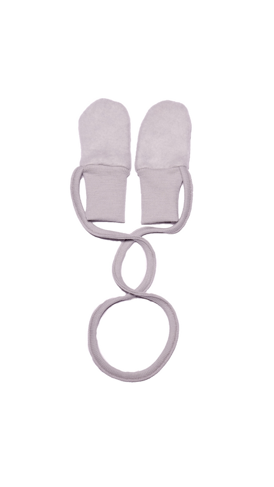 Cosilana Baby-Handschuhe 48911 l Wollfleece Baumwolle I 140 Grau- Melange