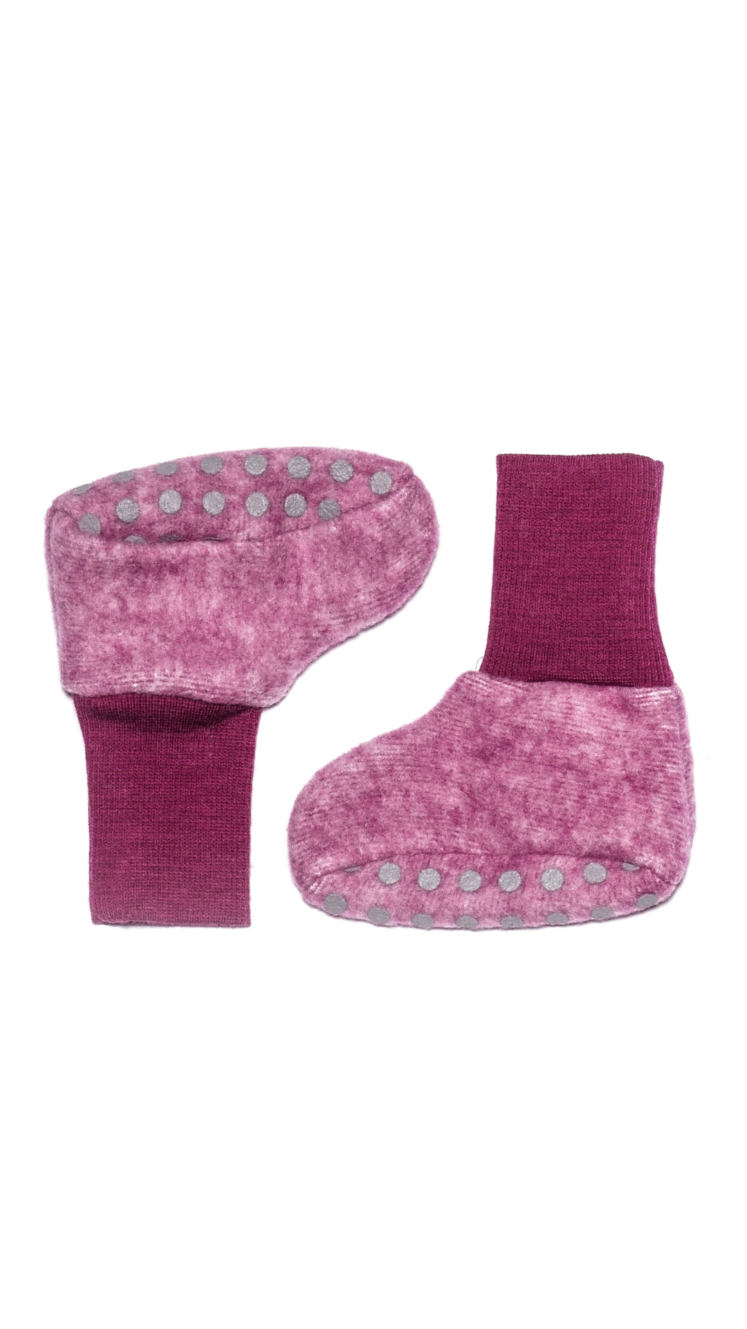 Cosilana Baby-Schühchen 48910 aus Wollfleece l  Wolle Baumwolle I 139 Weinrot- Melange