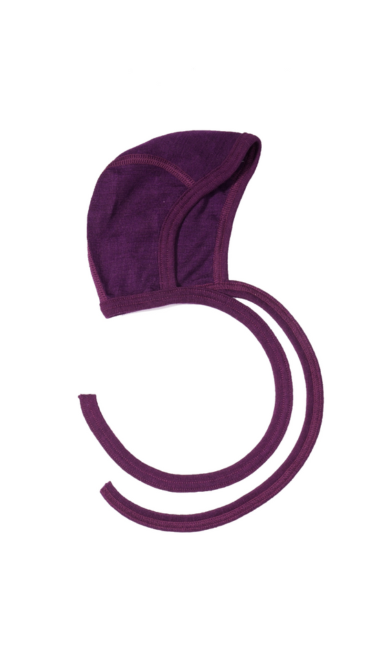 Cosilana Baby Häubchen 71090  l Wolle Seide l 23 Pflaume