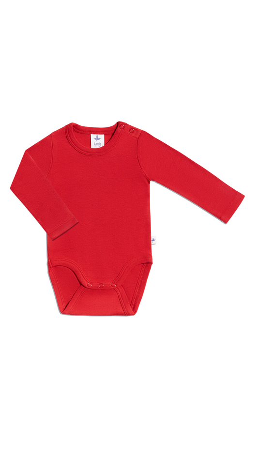 Baby Langarmbody Bio-Baumwolle Ziegelrot – Leela Cotton | Fair und nachhaltig