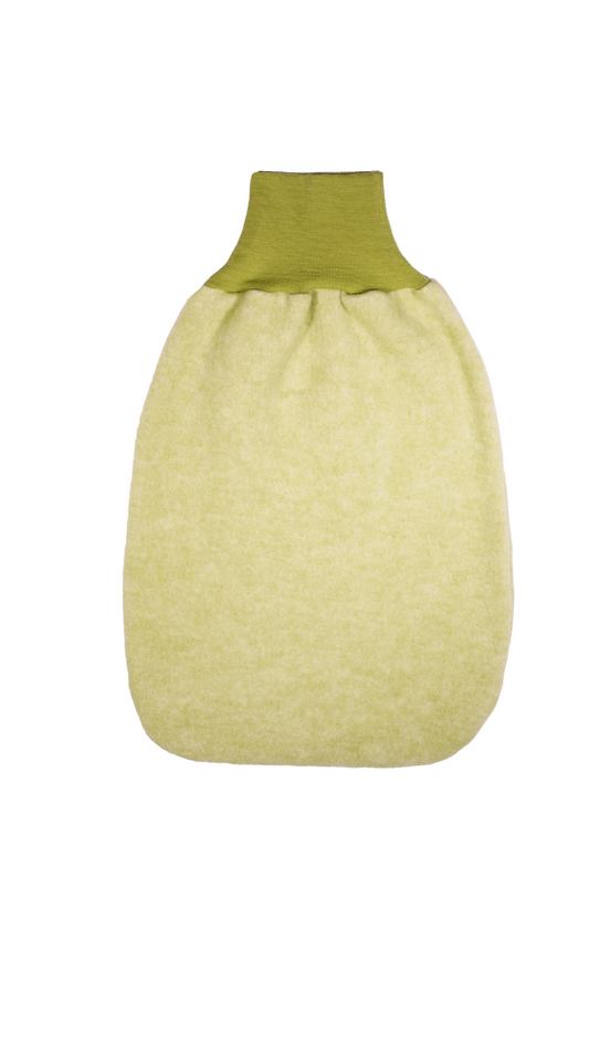 Cosilana Baby-Strampelsack 48937  l ca. 62 cm l Wollfleece Baumwolle I 111 Lindgrün- Melange