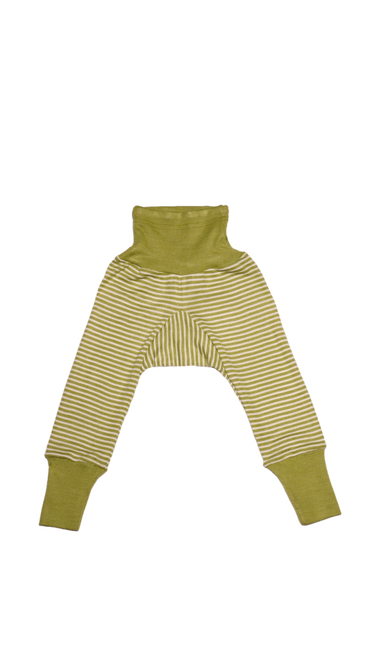 Cosilana Baby Hose 71016 l Wolle Seide l 126 Grün-Natur- Ringel